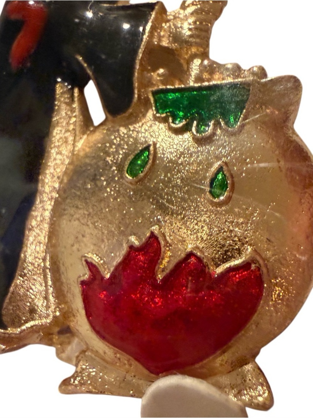 Gold-Tone Witch and Cauldron Keychain - Black and Gold - Picture 2 of 6